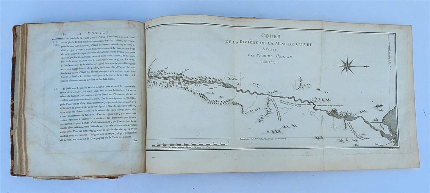 1799 Voyage de Samuel Hearne antique ILLUSTRATED w/ MAP & PLATES AMERICANA