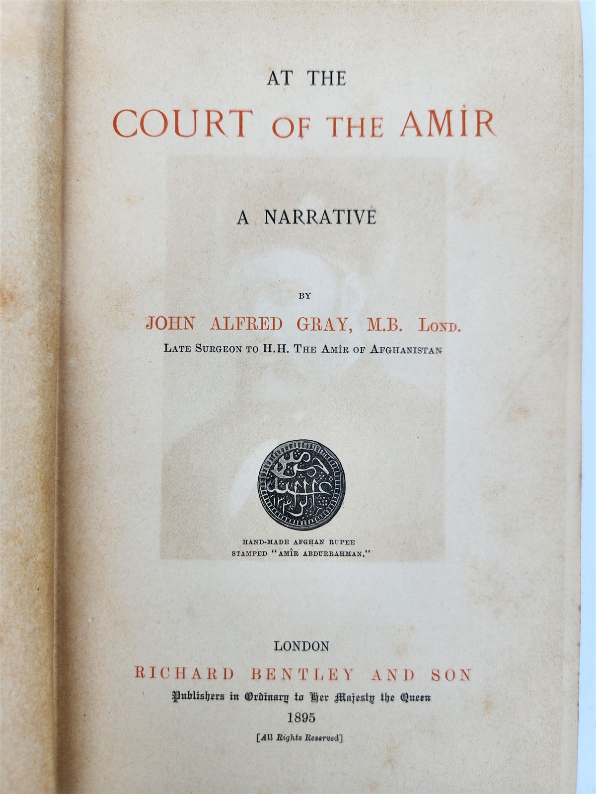1895 AT THE COURT OF AMIR by JOHN GRAY antique AFGHANISTAN illustrated