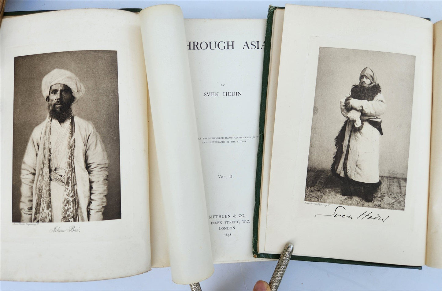 1898 THROUGH ASIA by SVEN HEDIN antique ILLUSTRATED w/ 300 PICTURES 2 volumes