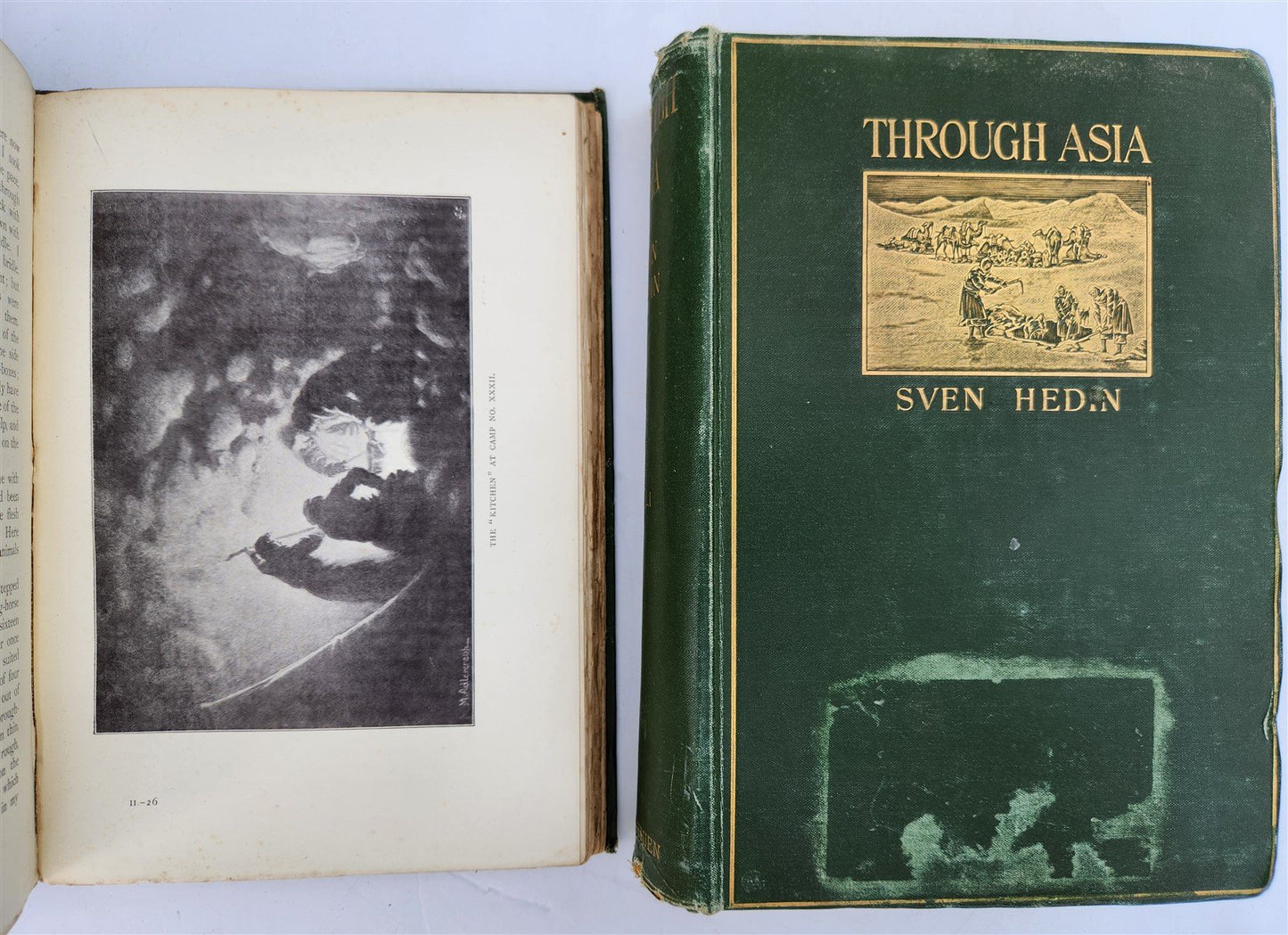 1898 THROUGH ASIA by SVEN HEDIN antique ILLUSTRATED w/ 300 PICTURES 2 volumes