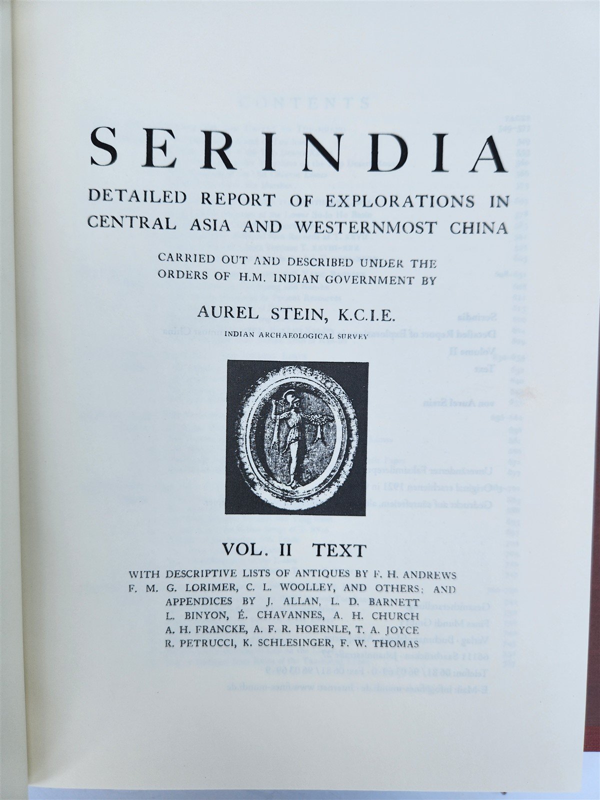 2013 SERINDIA Report of Explorations in Central Asia & China antique ILLUSTRATED