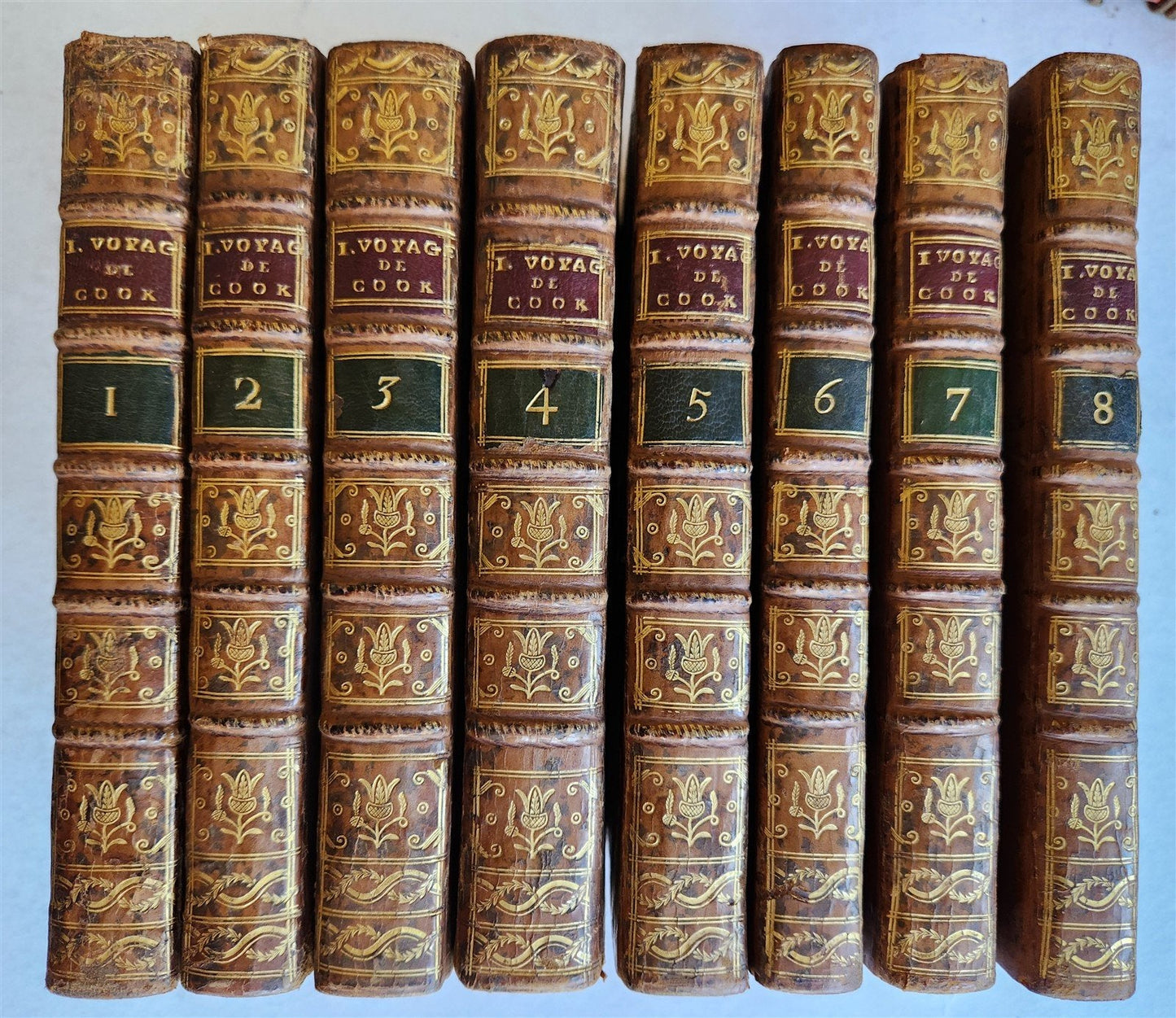 1778 SECOND VOYAGE of CAPTAIN COOK 6 volumes in FRENCH antique