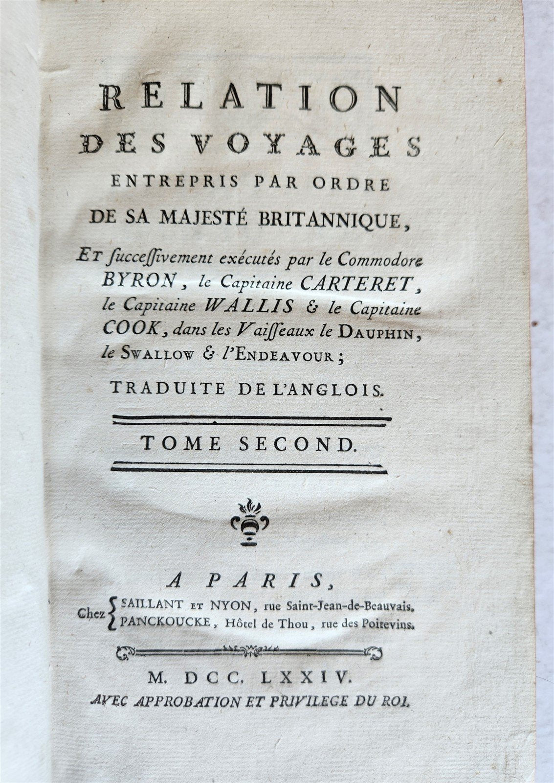 1774 FIRST VOYAGE of CAPTAIN COOK 8 volumes in FRENCH antique