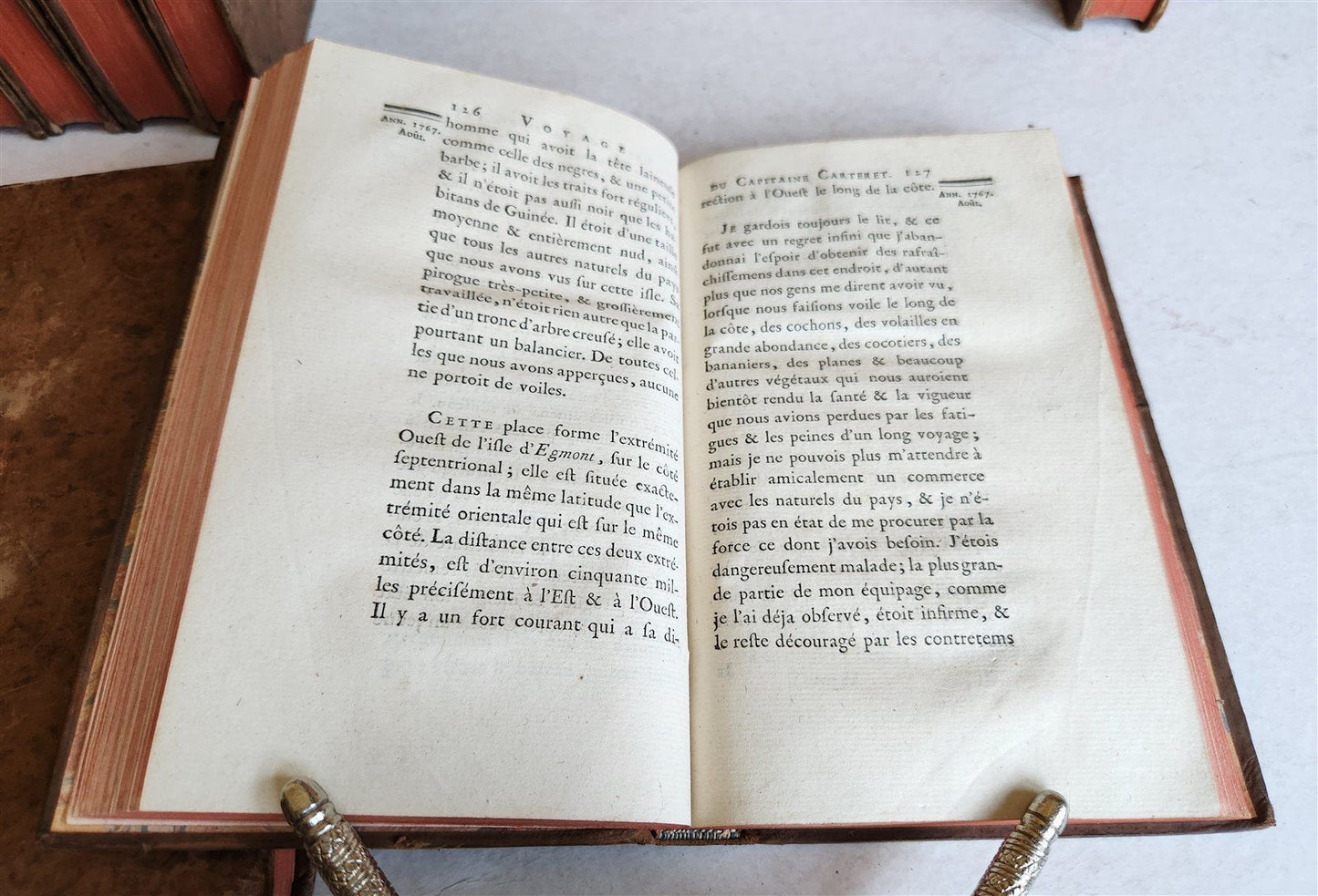 1774 FIRST VOYAGE of CAPTAIN COOK 8 volumes in FRENCH antique