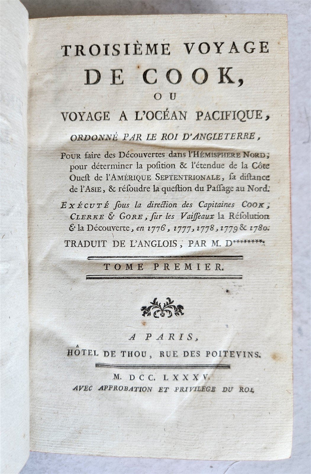 1785 THIRD VOYAGE of CAPTAIN COOK 8 volumes in FRENCH antique