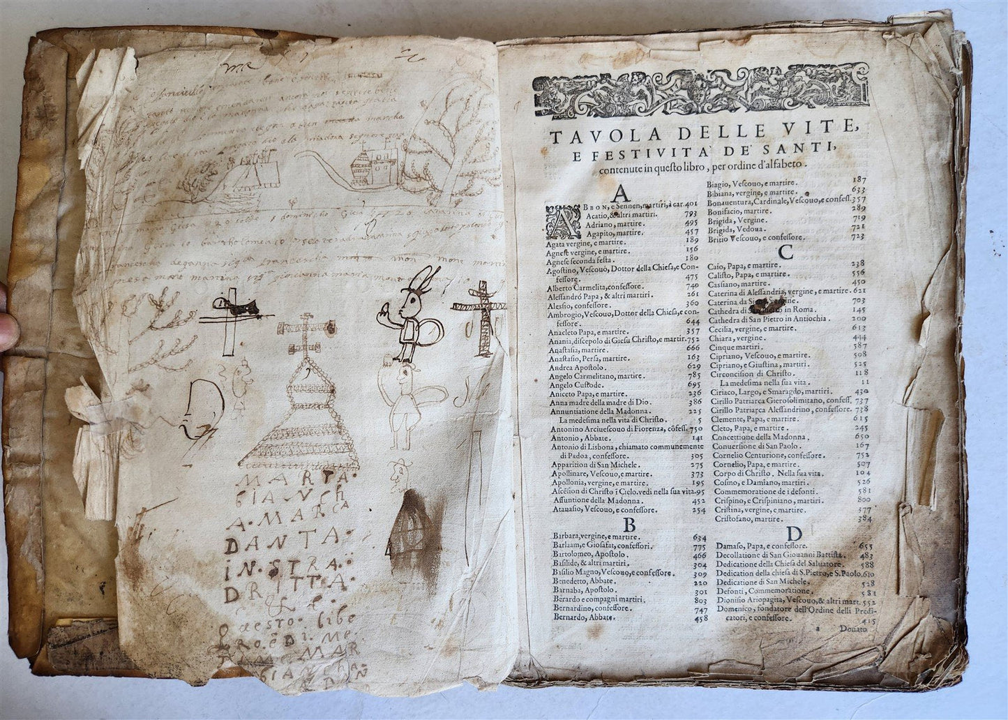 1591 ICONOGRAPHY 300 woodcuts LIFE of CHRIST & SAINTS antique in ITALIAN folio