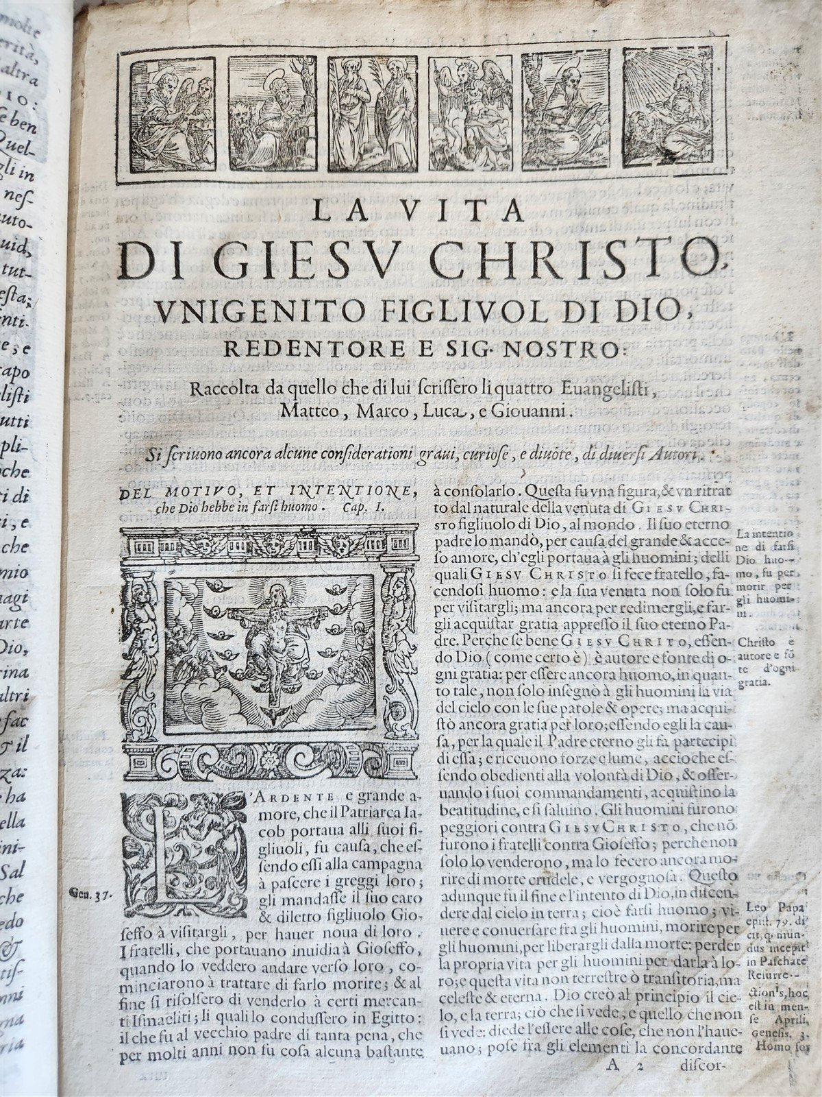1591 ICONOGRAPHY 300 woodcuts LIFE of CHRIST & SAINTS antique in ITALIAN folio