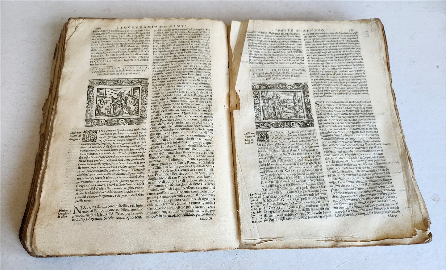 1591 ICONOGRAPHY 300 woodcuts LIFE of CHRIST & SAINTS antique in ITALIAN folio