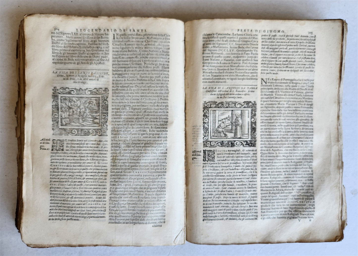 1591 ICONOGRAPHY 300 woodcuts LIFE of CHRIST & SAINTS antique in ITALIAN folio