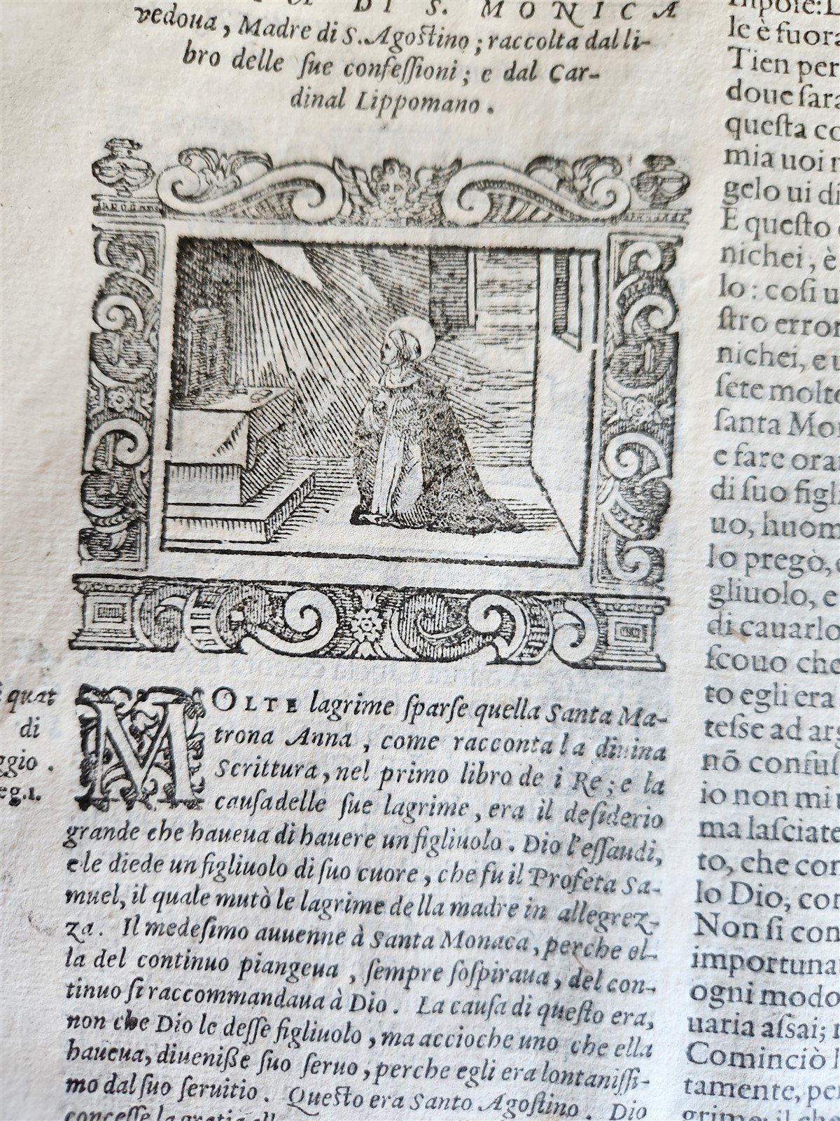 1591 ICONOGRAPHY 300 woodcuts LIFE of CHRIST & SAINTS antique in ITALIAN folio