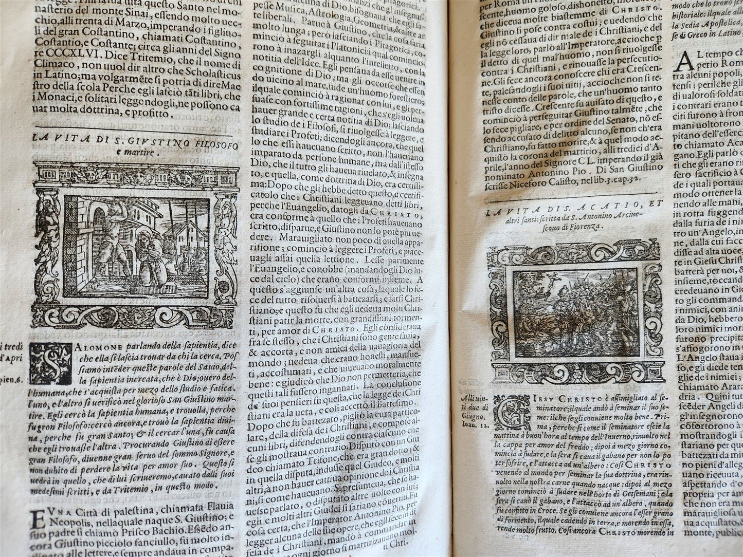 1591 ICONOGRAPHY 300 woodcuts LIFE of CHRIST & SAINTS antique in ITALIAN folio
