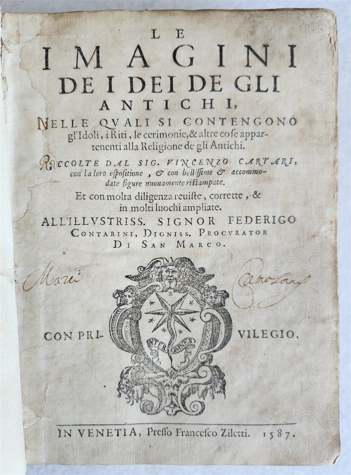 1587 ICONOGRAPHY ILLUSTRATED IDOLS & RELIGIOUS CEREMONIES of ANCIENTS antique