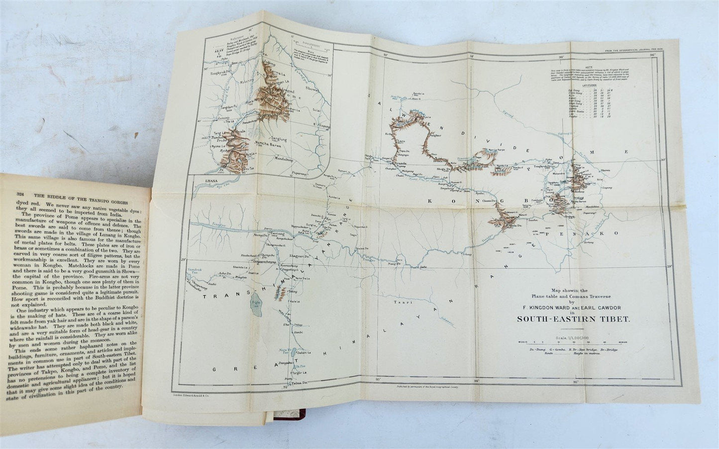 1926 The Riddle of the Tsangpo gorges by Captain Ward antique ILLUSTRATED w/ MAP