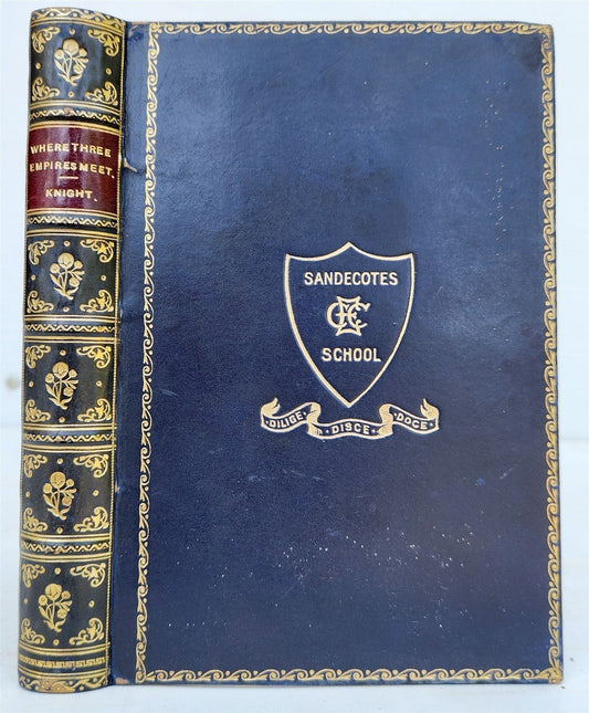 1911 WHERE 3 EMPIRES MET antique PRIZE BINDING travel to Kashmir Tibet Giglit