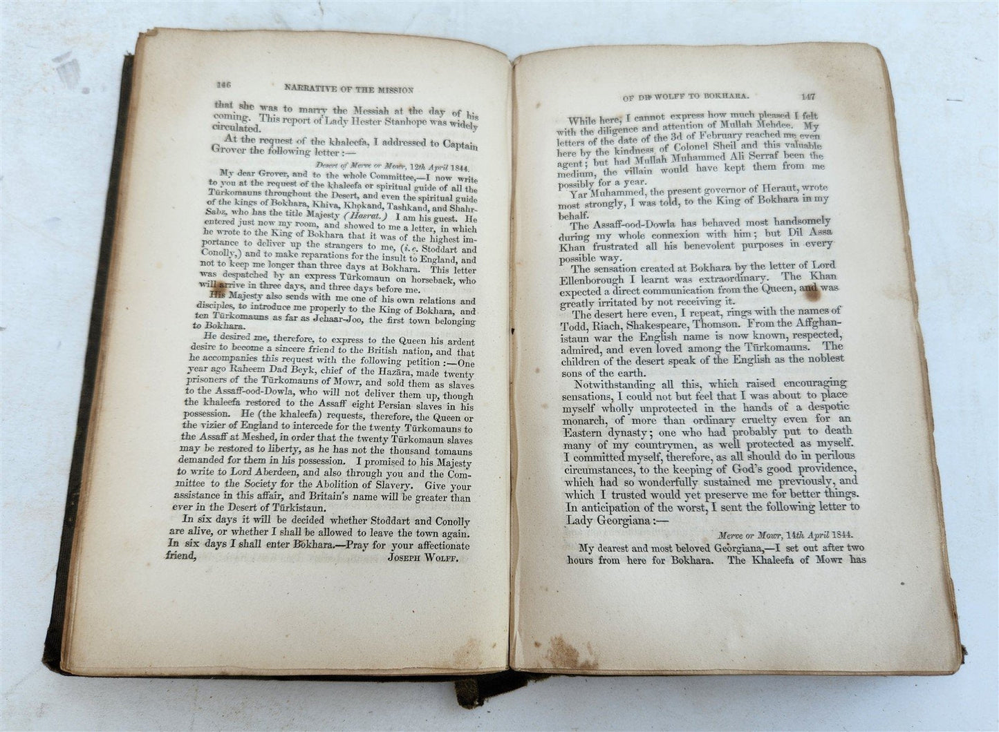 1848 NARRATIVE to MISSION to BOKHARA antique by Joseph Wolff