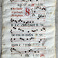 16th century ANTIPHONAL VELLUM CHART MANUSCRIPT antique music score 14.5x20.5