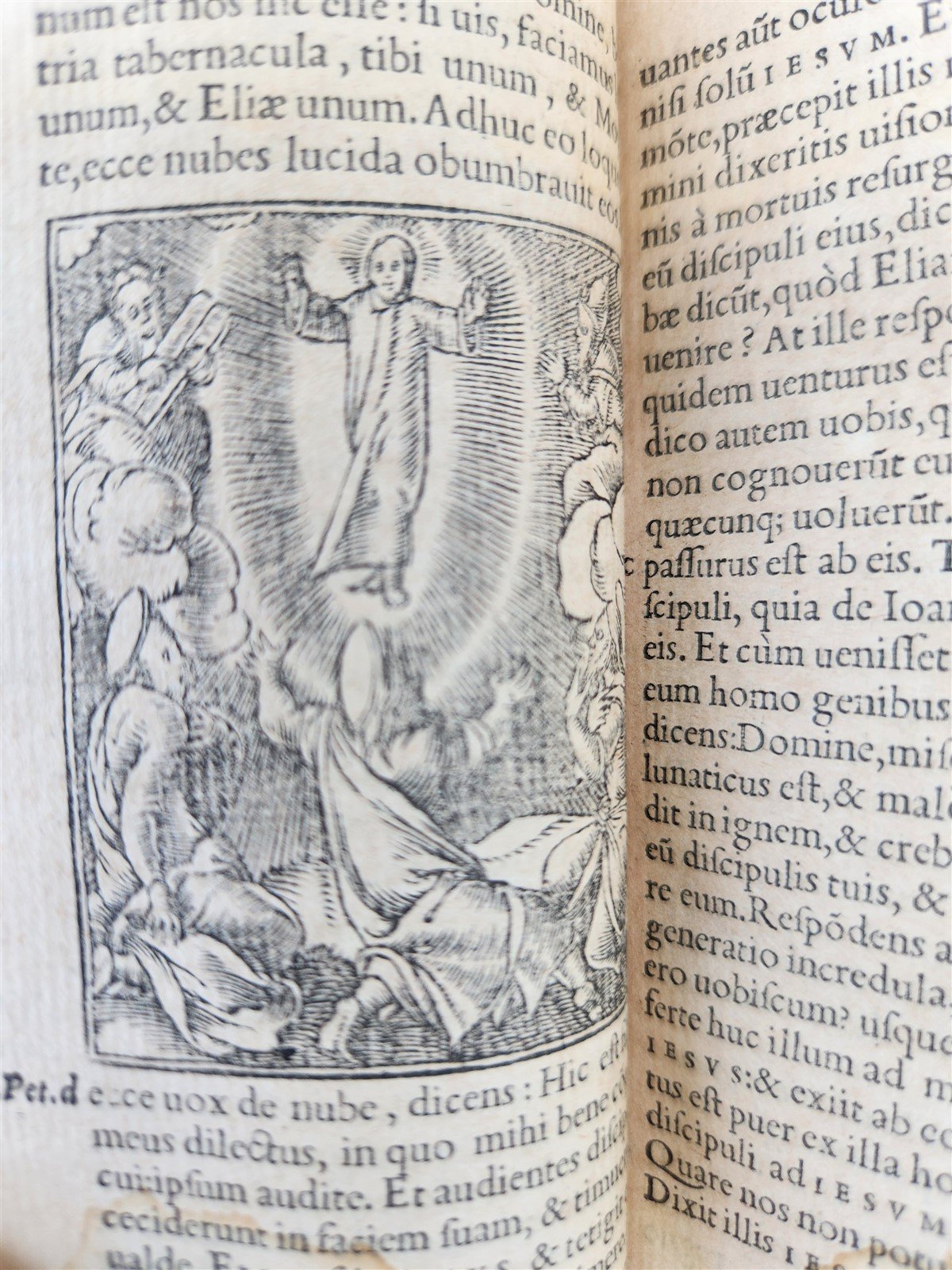 1549 BIBLE in LATIN ILLUSTRATED w/ 108 WOODCUTS antique RARE pocket size