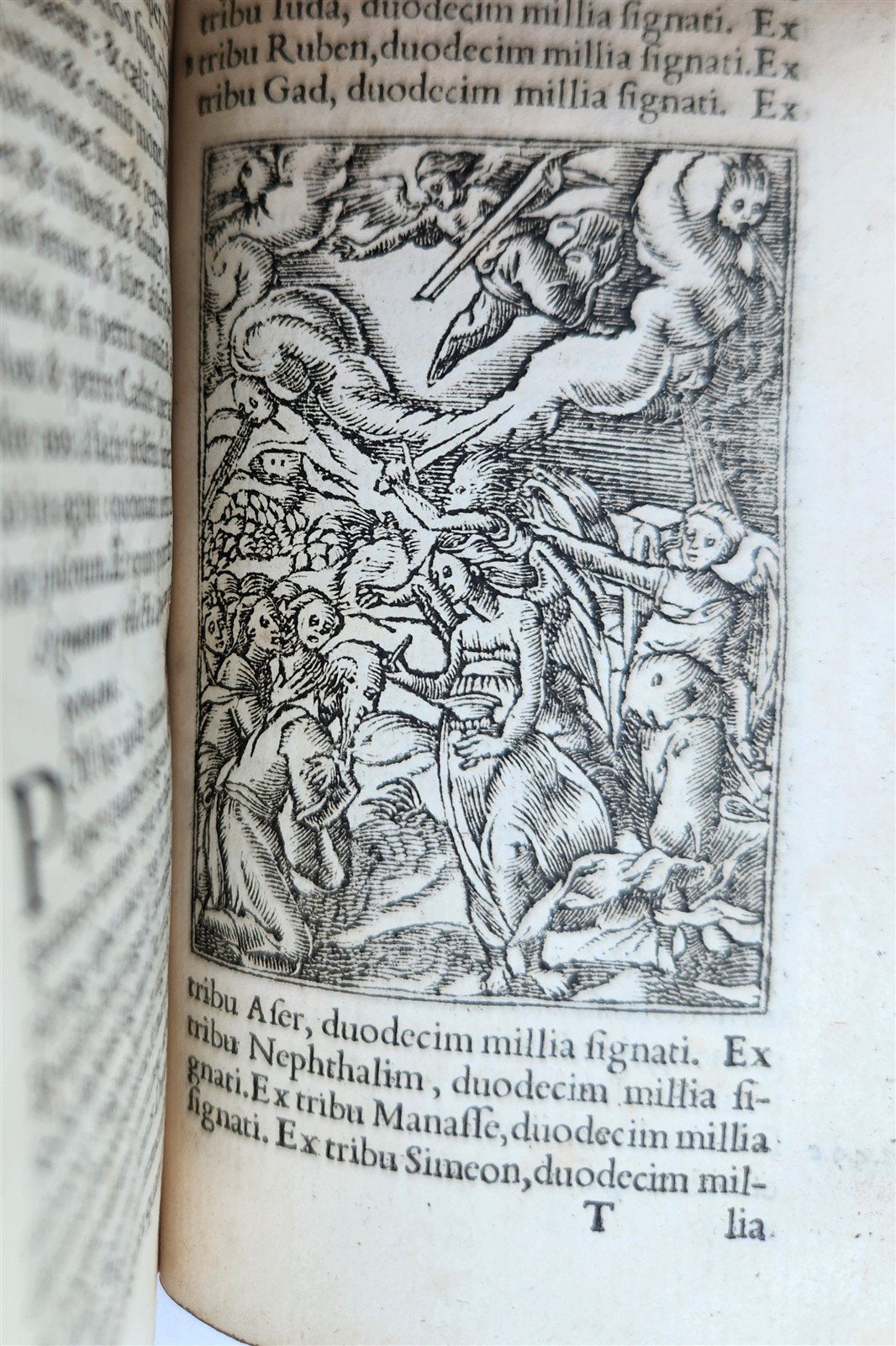 1549 BIBLE in LATIN ILLUSTRATED w/ 108 WOODCUTS antique RARE pocket size