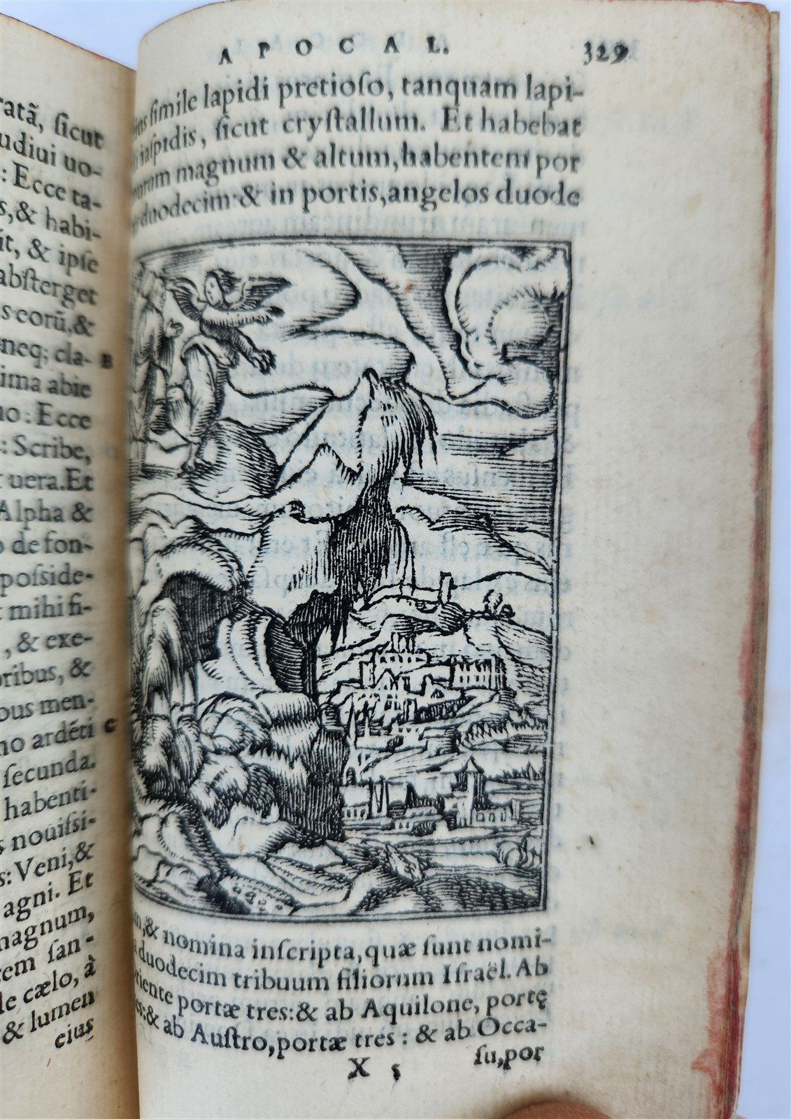 1549 BIBLE in LATIN ILLUSTRATED w/ 108 WOODCUTS antique RARE pocket size