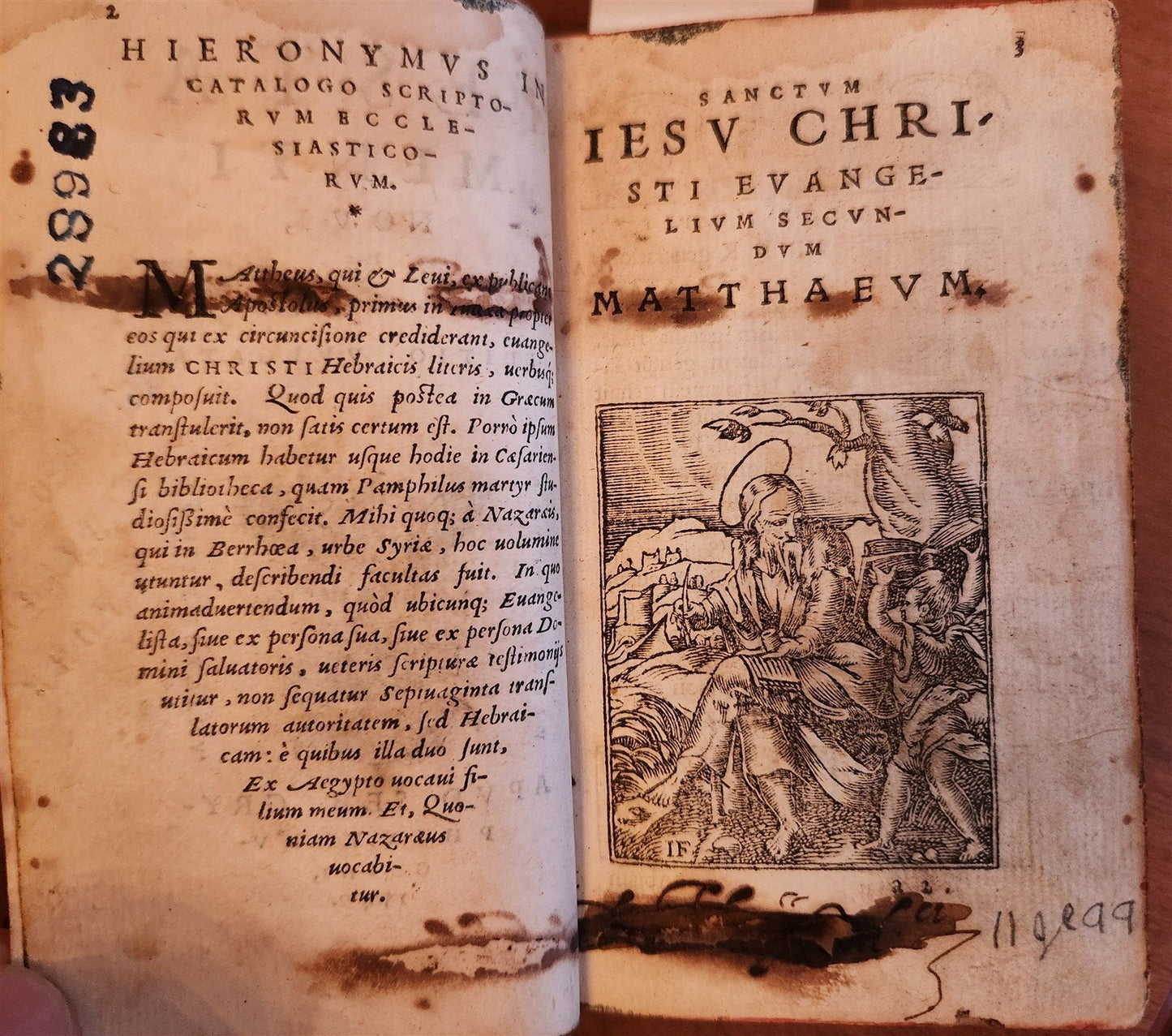 1549 BIBLE in LATIN ILLUSTRATED w/ 108 WOODCUTS antique RARE pocket size