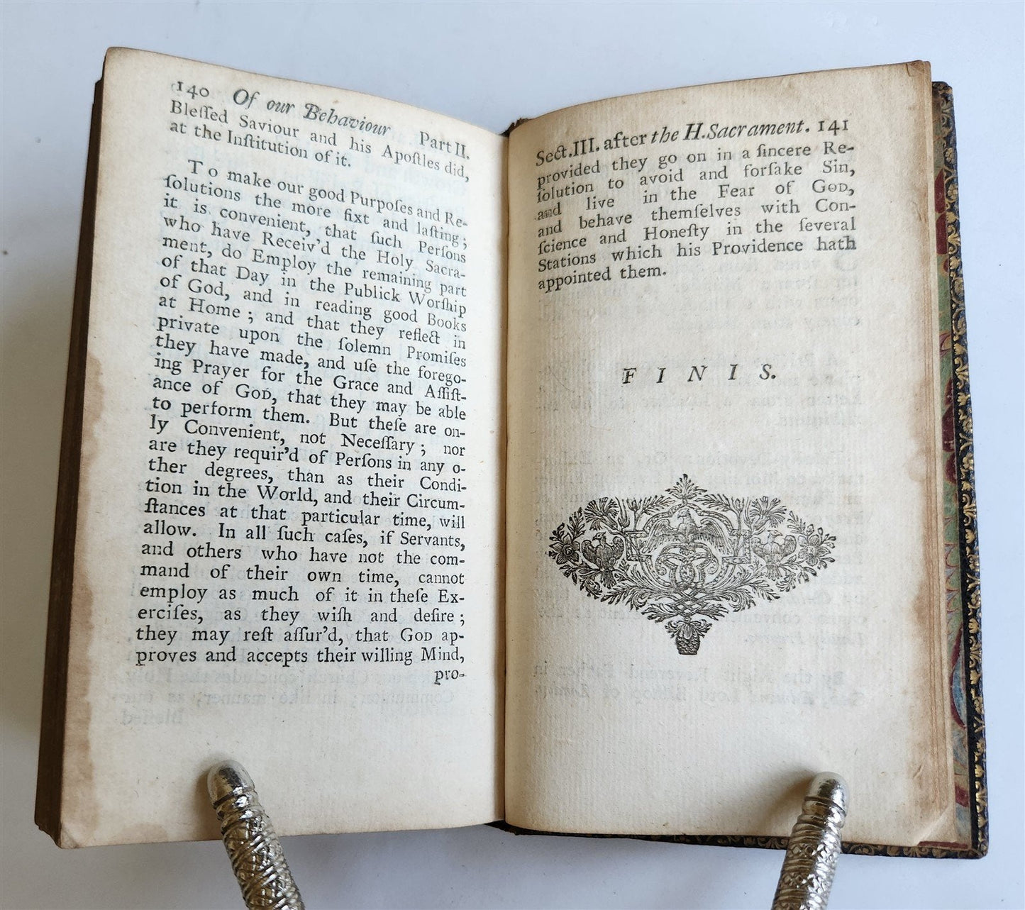 1724 THE REASONABLE COMMUNICANT in ENGLISH antique ORIGINAL BINDING