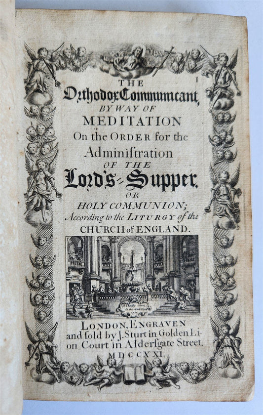 1721 ORTHODOX COMMUNICANT in ENGLISH w/ 82 ENGRAVINGS antique ORIGINAL BINDING