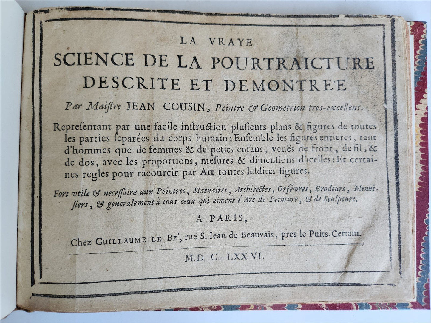 1676 DRAWING BOOK by Jean Cousin antique ILLUSTRATED w/ 33 MAGNIFICENT WOODCUTS
