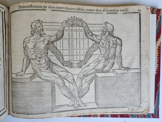 1676 DRAWING BOOK by Jean Cousin antique ILLUSTRATED w/ 33 MAGNIFICENT WOODCUTS