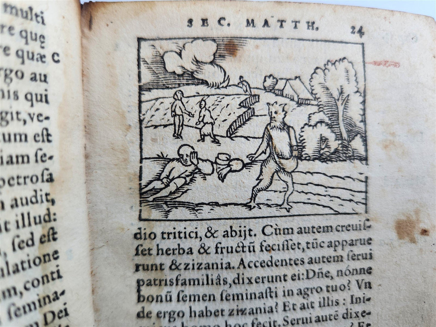1555 BIBLE in LATIN NEW TESTAMENT ILLUSTRATED antique RARE POCKET SIZE EDITION