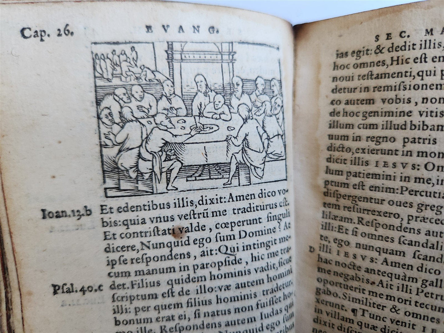 1555 BIBLE in LATIN NEW TESTAMENT ILLUSTRATED antique RARE POCKET SIZE EDITION