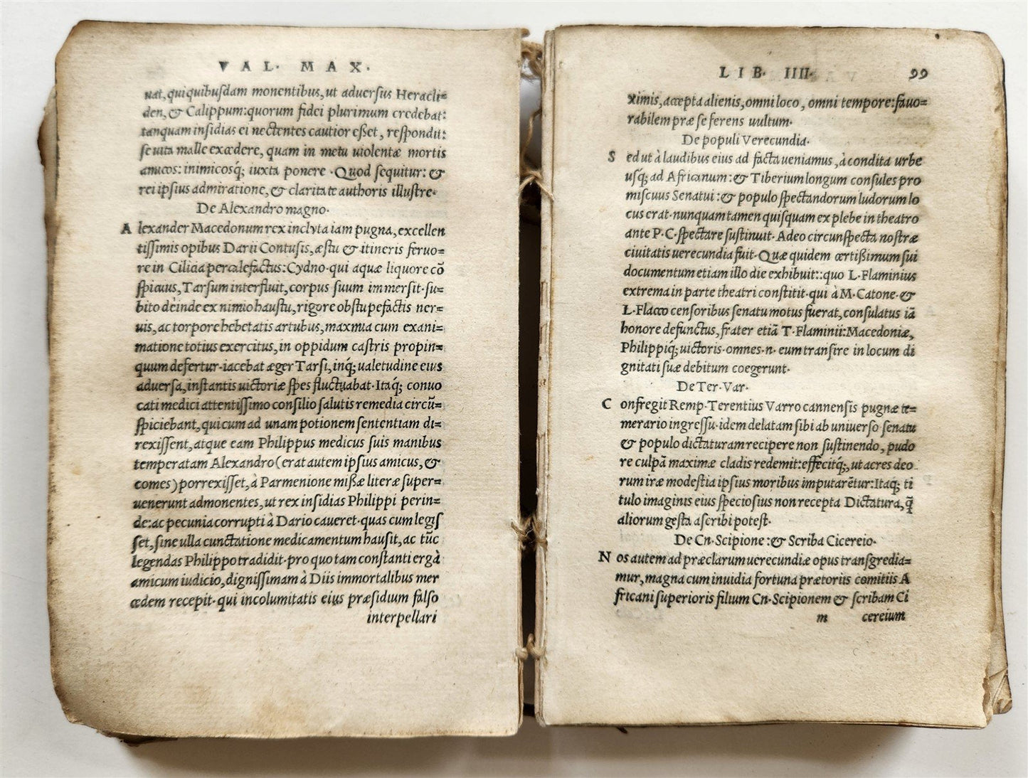 1521 POST-INCUNABULA VALERIUS MAXIMUS Factorum dictorumque memorabilium antique