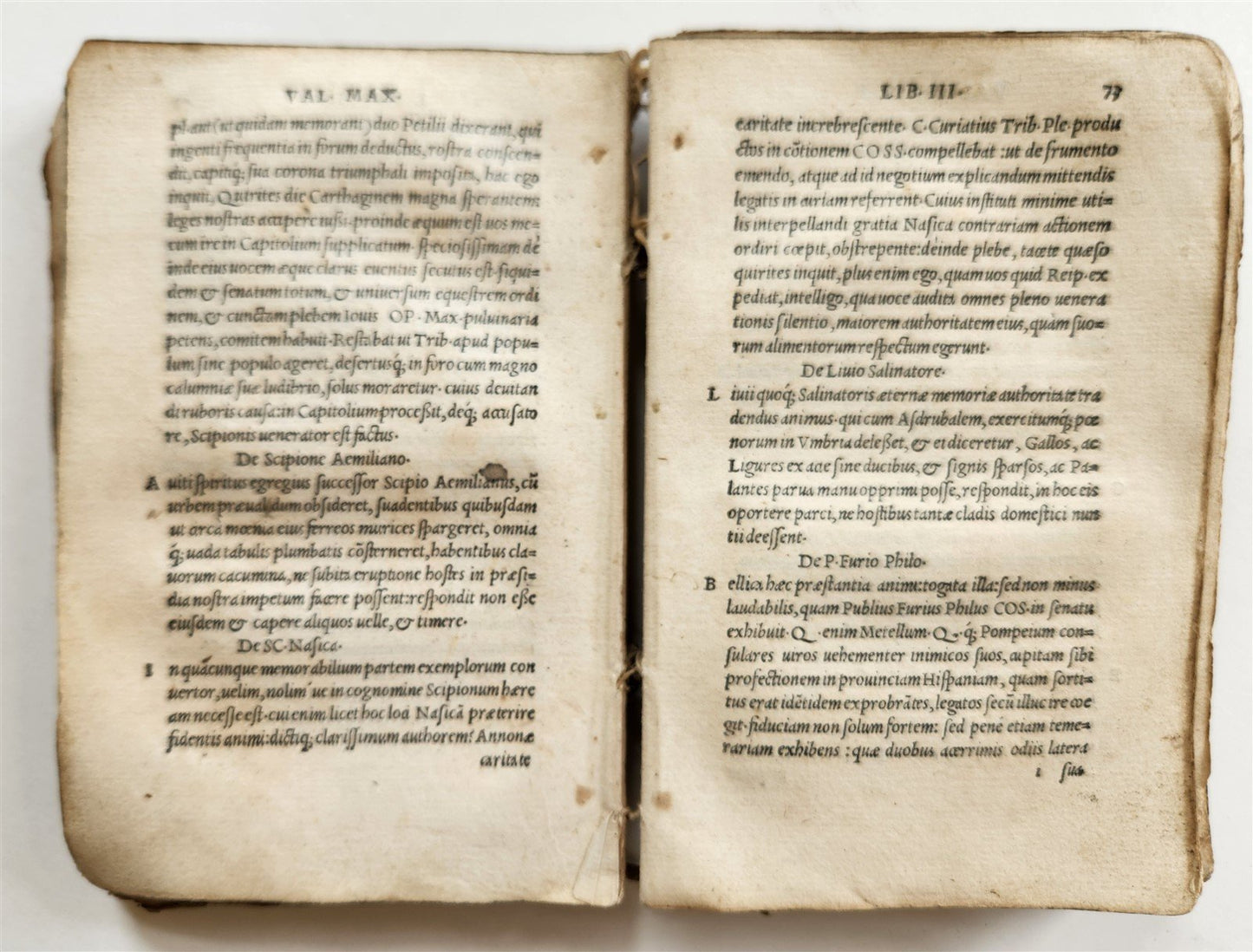 1521 POST-INCUNABULA VALERIUS MAXIMUS Factorum dictorumque memorabilium antique