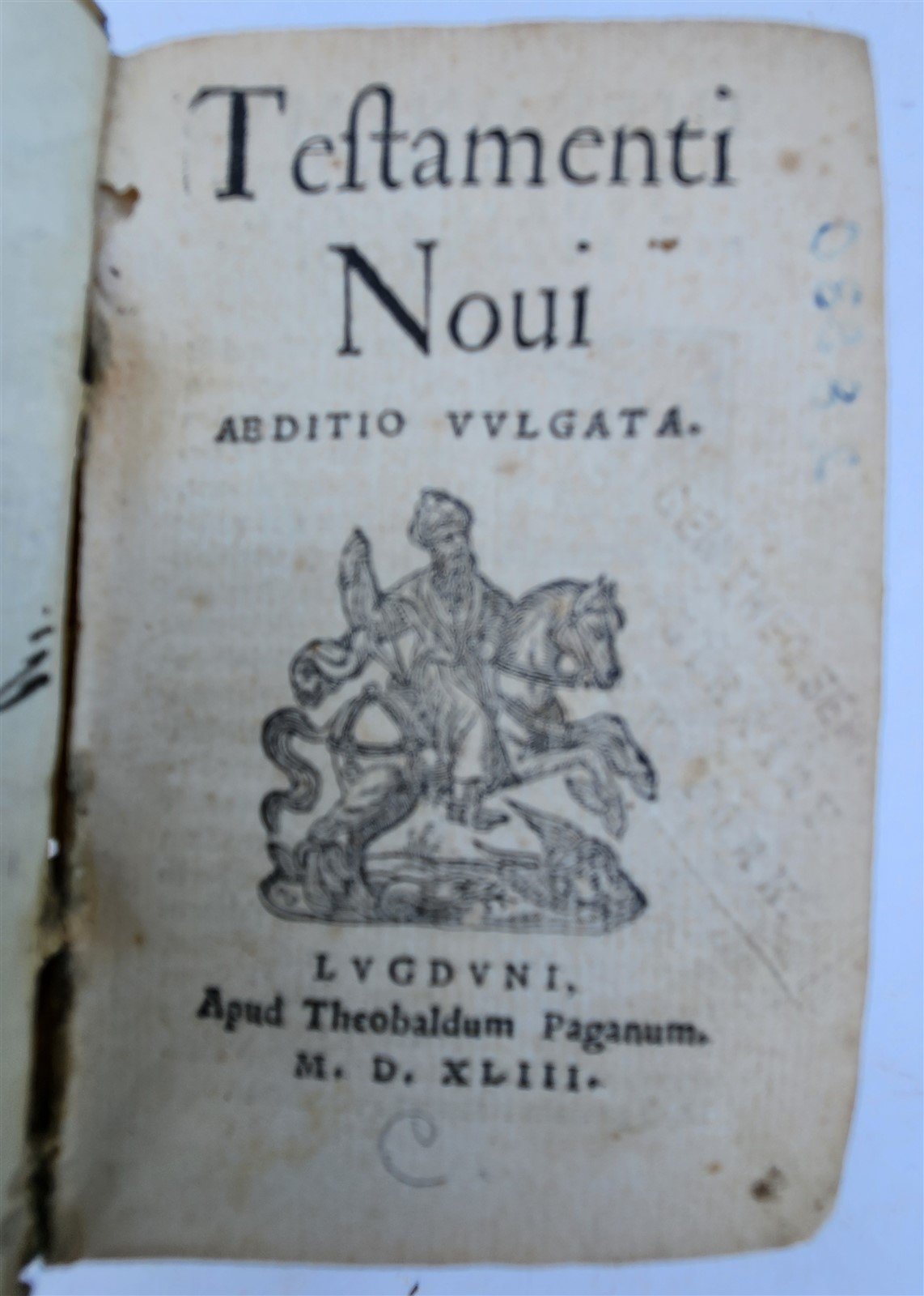 1543 BIBLE in LATIN NEW TESTAMENT antique RARE POCKET SIZE BIBLIA VELLUM BINDING