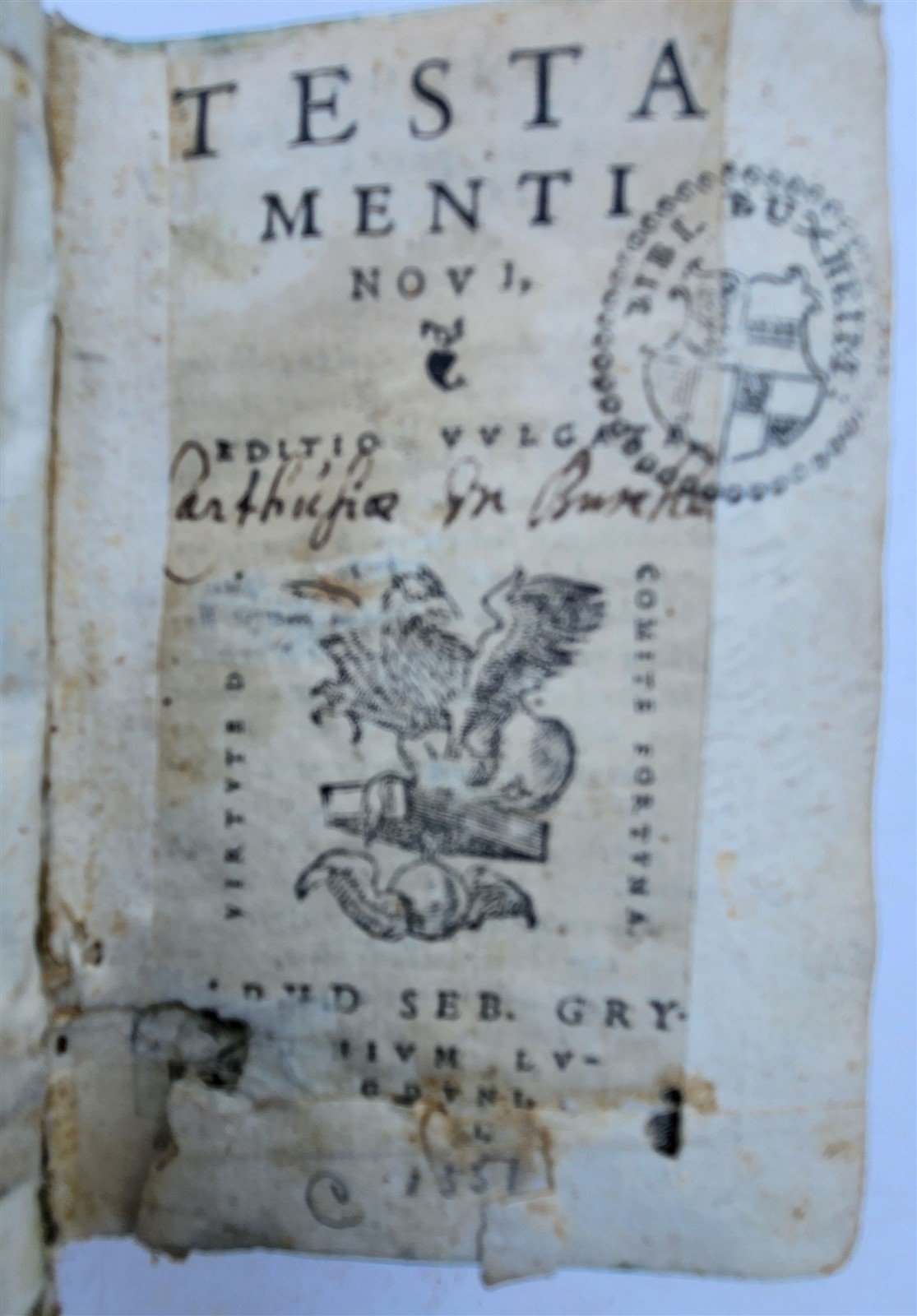 1551 BIBLE in LATIN ILLUSTRATED w/ 108 WOODCUTS antique RARE pocket size VELLUM