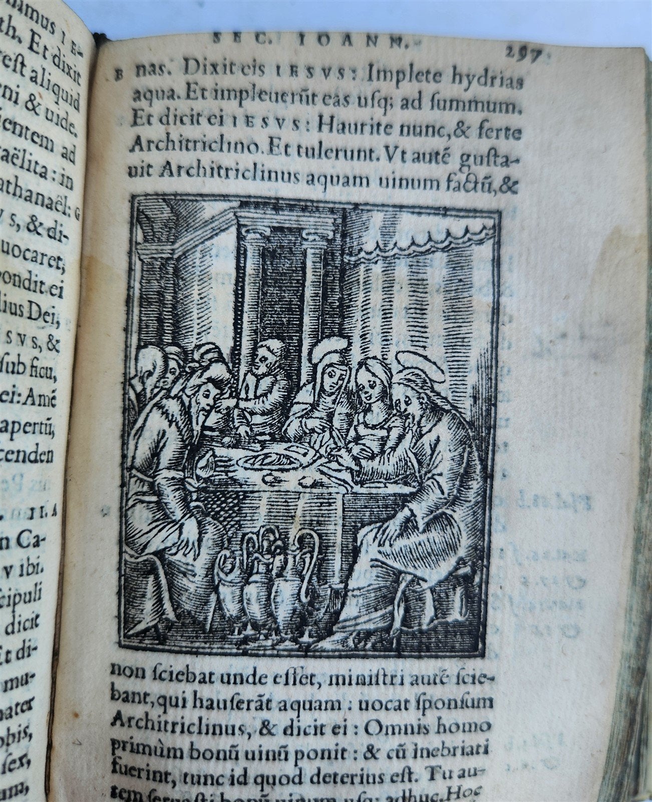 1551 BIBLE in LATIN ILLUSTRATED w/ 108 WOODCUTS antique RARE pocket size VELLUM