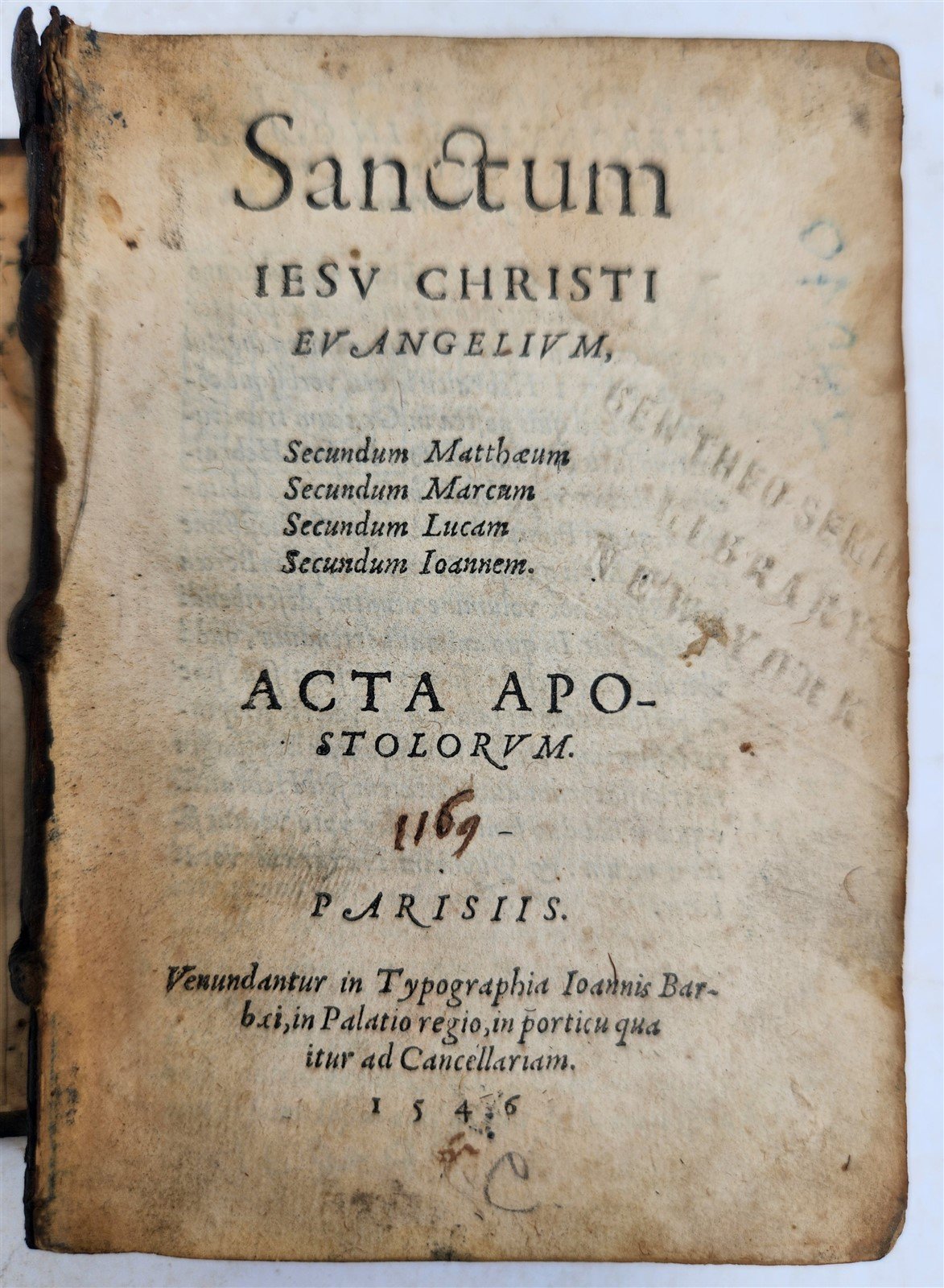 1546 BIBLE in LATIN antique RARE pocket size SANCTUM IESU CHRISTI EVANGELIUM
