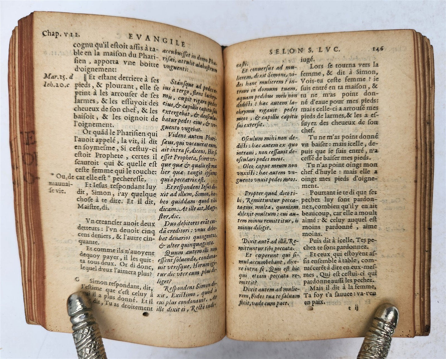 1565 BIBLE in FRENCH antique RARE pocket size SANCTUM IESU CHRISTI EVANGELIUM