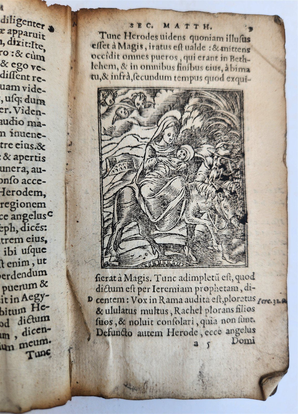 1530s BIBLE in LATIN GRYPHIUS ILLUSTRATED antique RARE pocket size