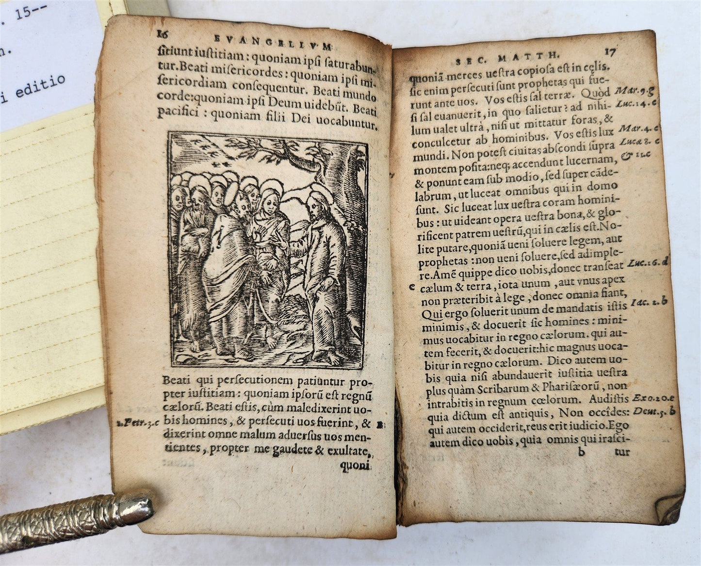 1530s BIBLE in LATIN GRYPHIUS ILLUSTRATED antique RARE pocket size