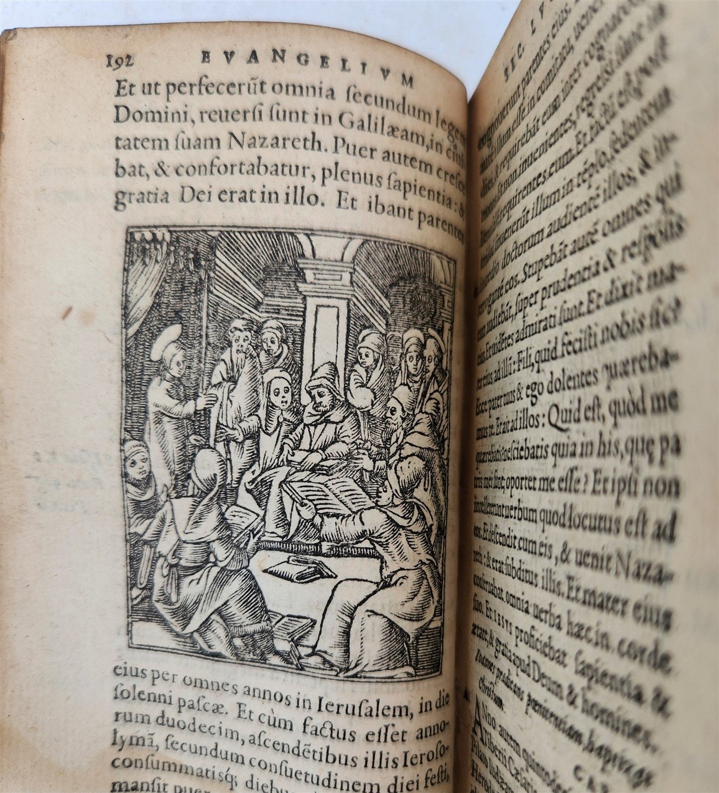1530s BIBLE in LATIN GRYPHIUS ILLUSTRATED antique RARE pocket size