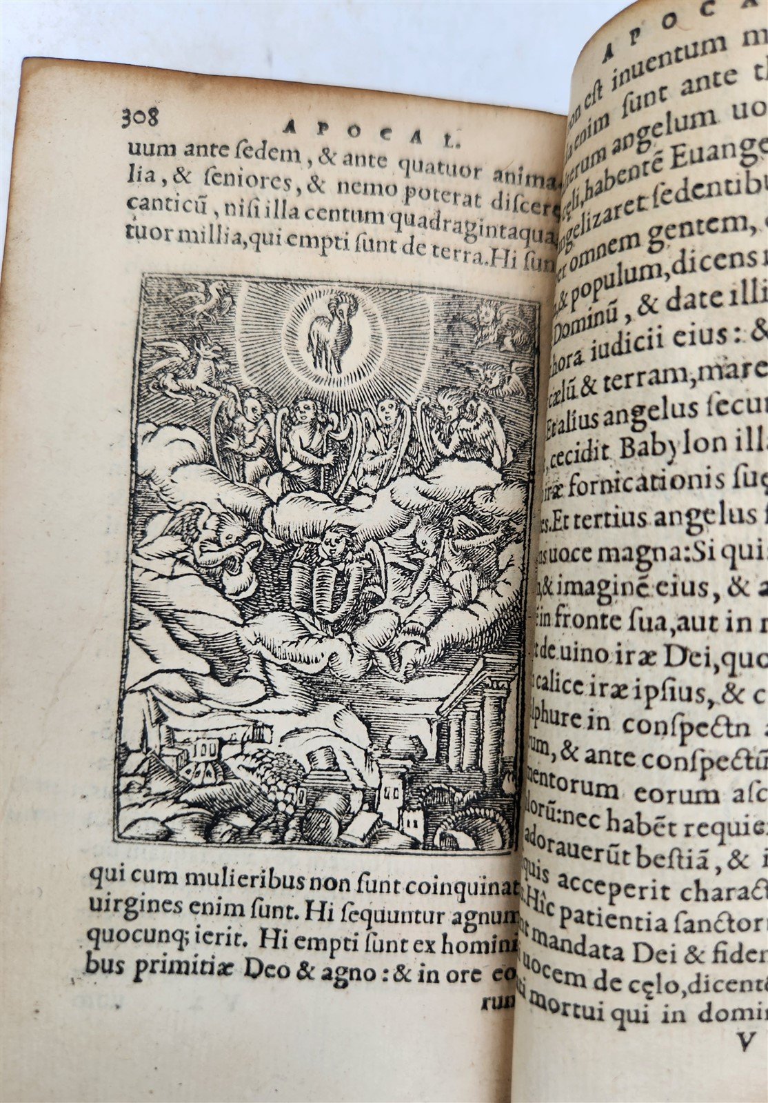 1530s BIBLE in LATIN GRYPHIUS ILLUSTRATED antique RARE pocket size