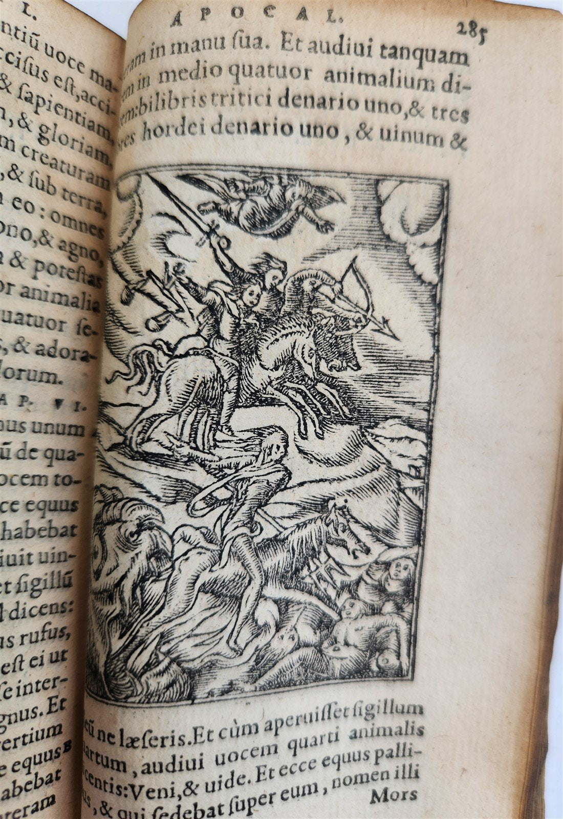 1530s BIBLE in LATIN GRYPHIUS ILLUSTRATED antique RARE pocket size