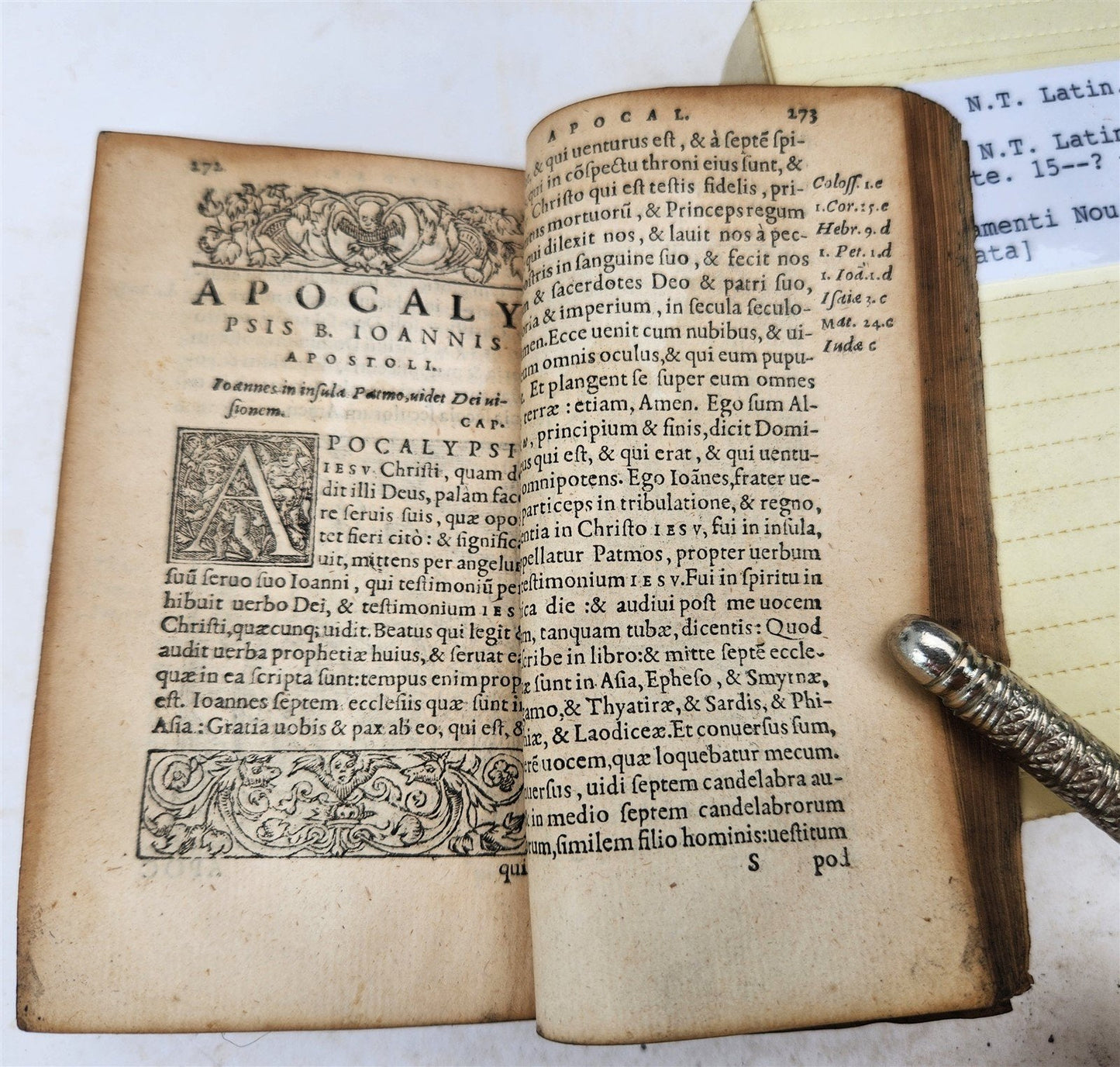 1530s BIBLE in LATIN GRYPHIUS ILLUSTRATED antique RARE pocket size