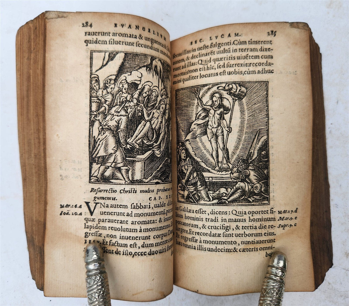1530s BIBLE in LATIN GRYPHIUS ILLUSTRATED antique RARE pocket size