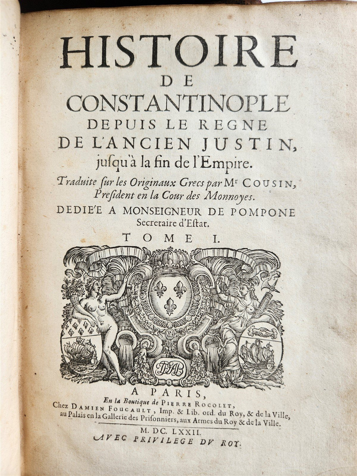 1672 HISTORY of CONSTANTINOPLE 8 VOLUMES antique in FRENCH TURKISH INTEREST