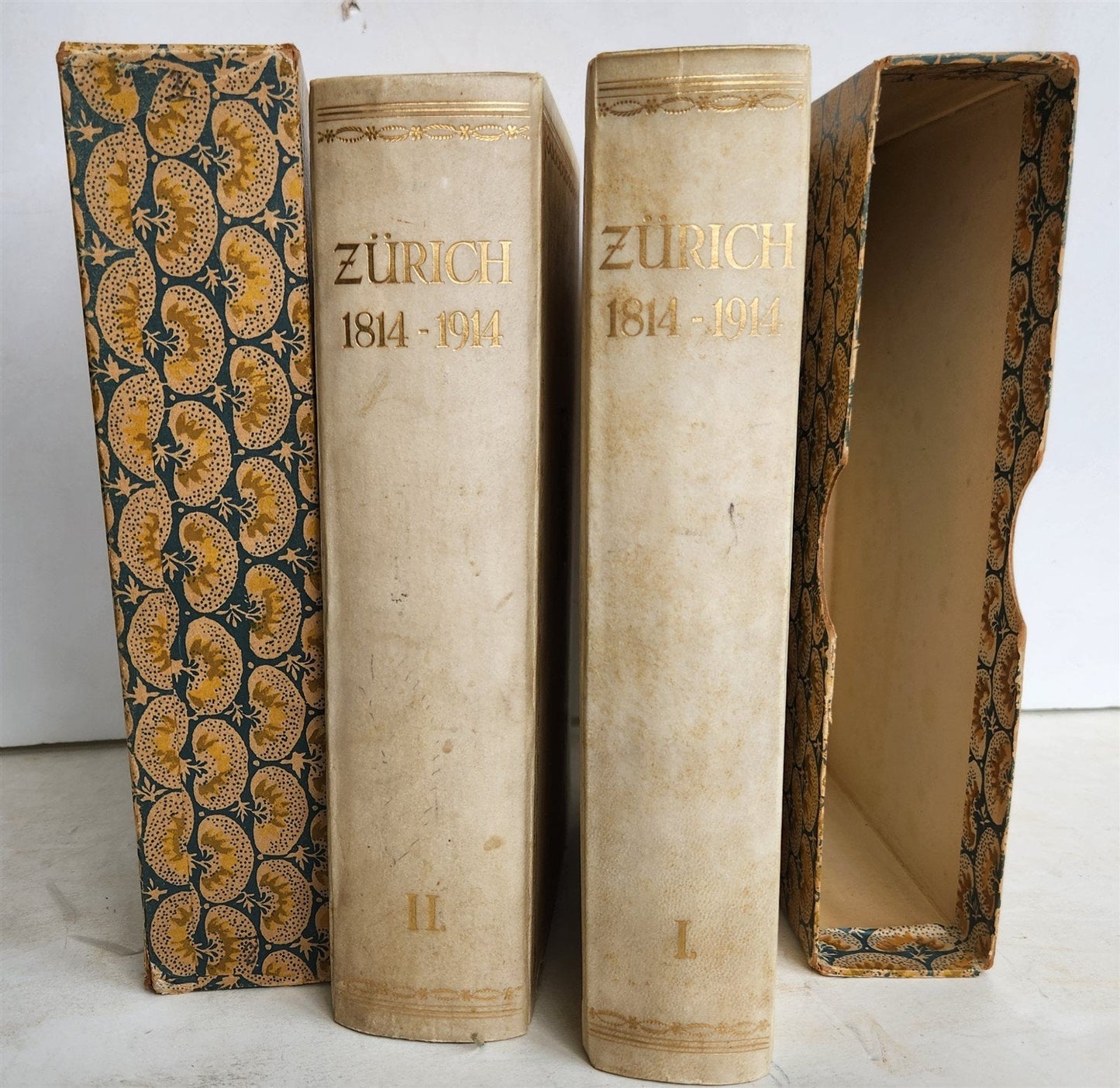 1915 HISTORY of ZURICH ILLUSTRATED LTD EDITION SIGNED BINDING antique 2 VOLUMES