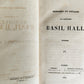 1834 MEMOIRES & VOYAGES of CAPTAIN BASIL HALL antique 4 VOLUMES w/ provenance