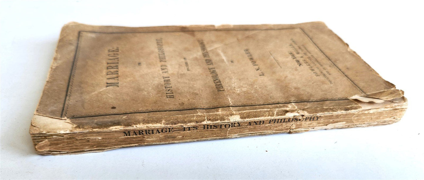 1851 MARRIAGE history & philosophy on PHRENOLOGY & PHYSIOLOGY antique AMERICANA