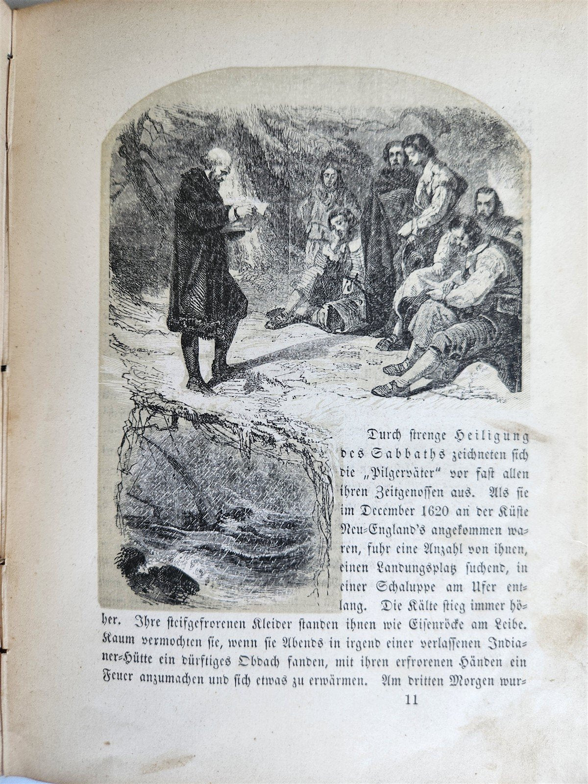 1866 PICTURES from HISTORY of AMERICA antique BILDER AUS DER GESCHICHTE AMERIKAS