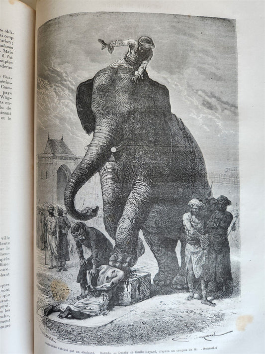 1871 HISTORY of VOYAGES TOUR DE MONDE ILLUSTRATED antique INDO-CHINA & INDIA